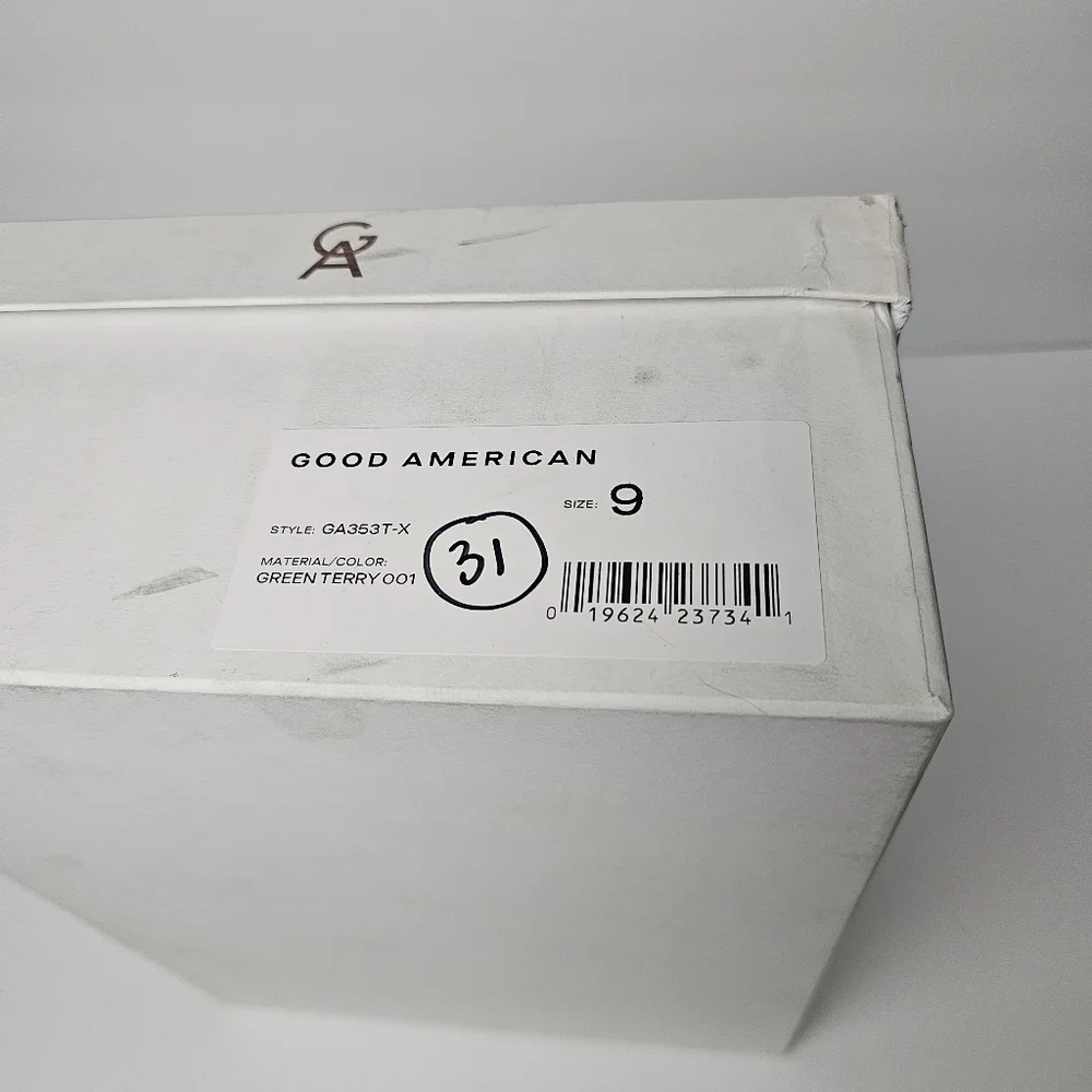 GOOD AMERICAN Terry Kickstand Low Heel Slide Sandals mules Size 9 - Picture 7 of 7